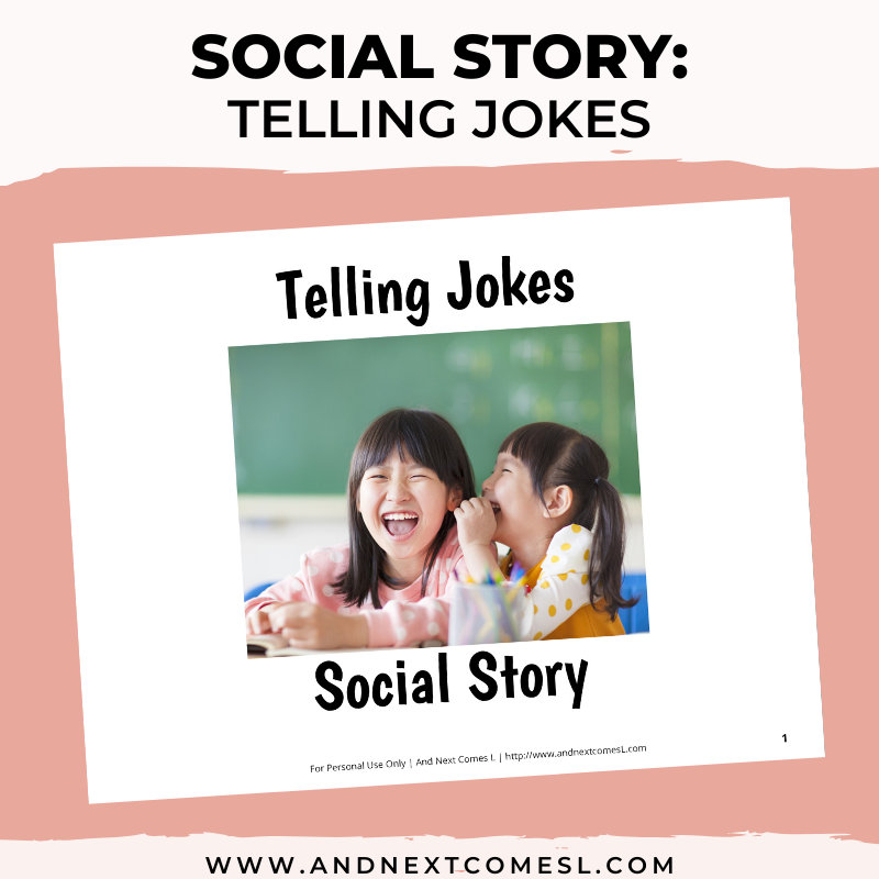 Printable social story for kids with autism about telling jokes