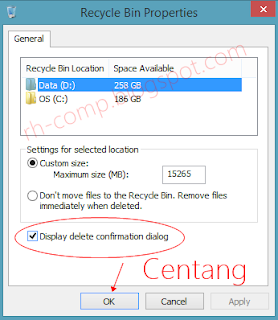 Cara Mengaktifkan Kembali Konfirmasi Delete Pada Windows 8