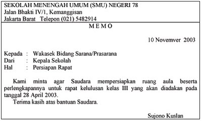 hunter: contoh memo bahasa indonesia dan bahasa inggris