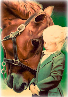 pintura de cavalo e menina