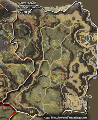 Mourningdale iron node locations map