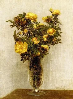 Rosas artificiales de terciopelo de oro de Henri Fantin-Latour