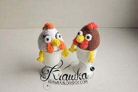 Krawka: Egg warmers/ Egg cozies - Hens. Free pattern for Easter table decoration