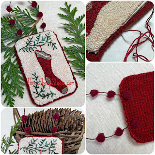 'Christmas Long Ago' Punch Needle Design by Rose Clay at ThreeSheepStudio.com