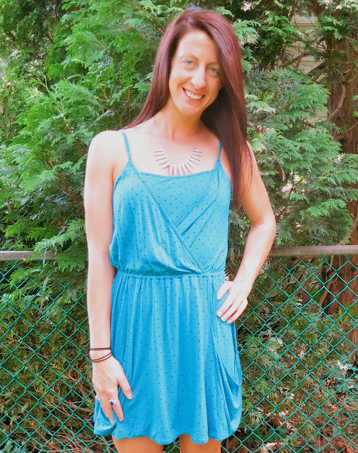 Blue Polka Dot Summer Dress Outfit