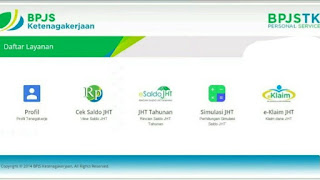 Menu layanan BPJS TK online