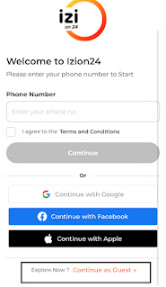 Screenshot of the login page for an app called IZIon24: Bảo hiểm bỏ túi