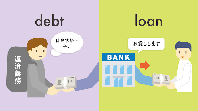 debt と loan の違い