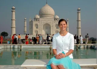 Crown Princess Victoria of Sweden visits Taj Mahal of India