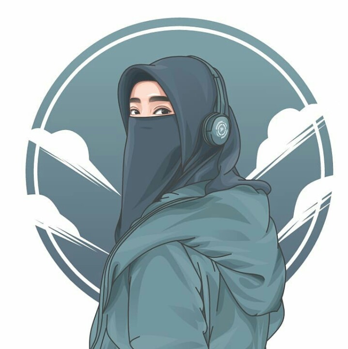 Wanita Cantik Berhijab Cadar Kartun