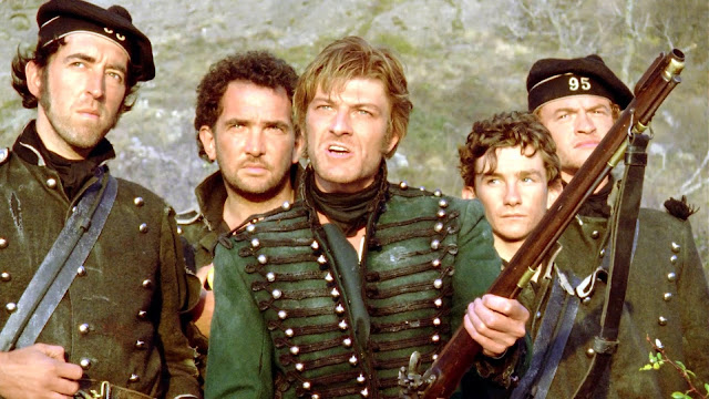 Sean Bean as Sharpe with his men