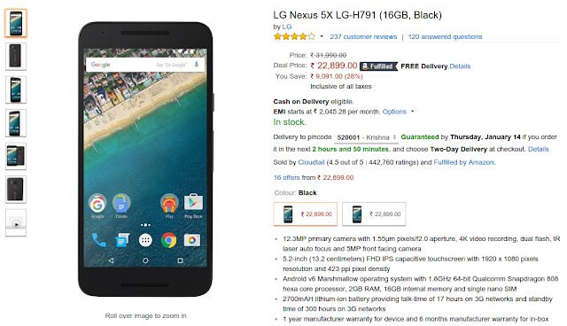 LG Nexus 5X Price Online