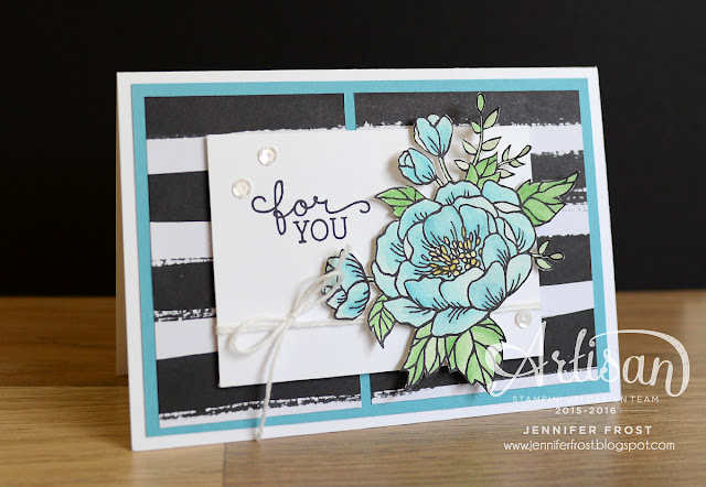 #TGIFc42, Sketch Challenge, Stampin' Up! Birthday Blooms, Pop of Black and White, Go Wild Designer Paper Pack, Designed by Jennifer Frost