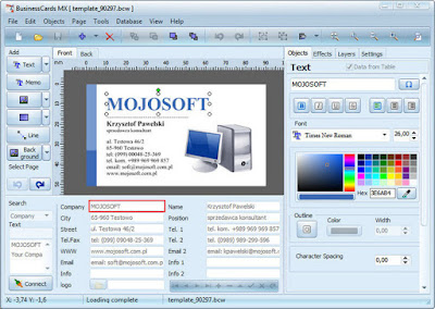 Mojosoft BusinessCards Computer Software