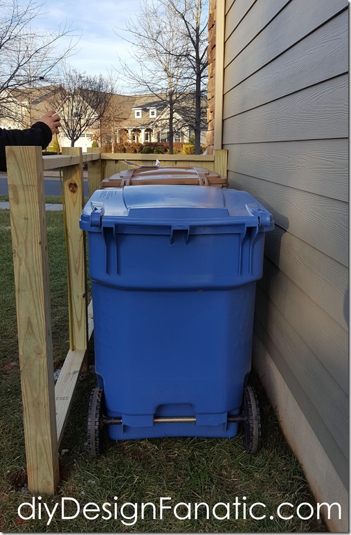 Trash & Recycle Bin enclosure, trash enclosure, trash screen, diyDesignFanatic.com