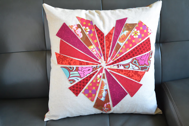 Bursting Heart Pillow Tutorial - scrap busting project for Valentine's Day - Blue Susan Makes