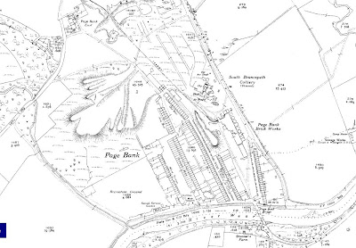 Map snip of Page Bank and surrounds from the 1940s showing the extent of the village