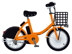 シェア自転車のイラスト（オレンジ）