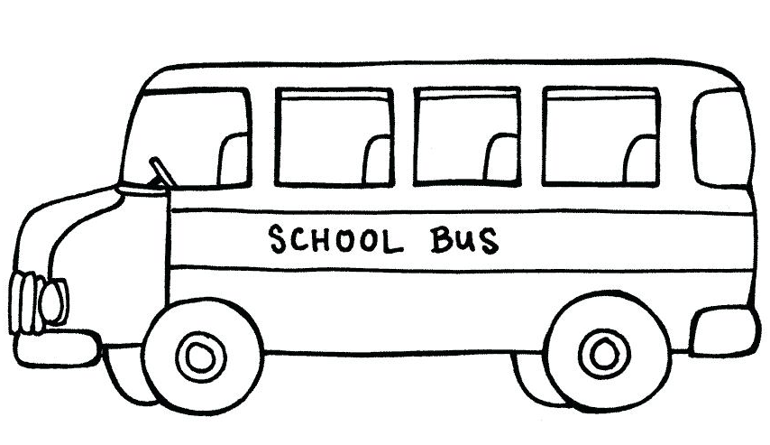 Sketsa Gambar  Mewarnai  Bus  Sekolah  Yang Mudah Untuk Anak 