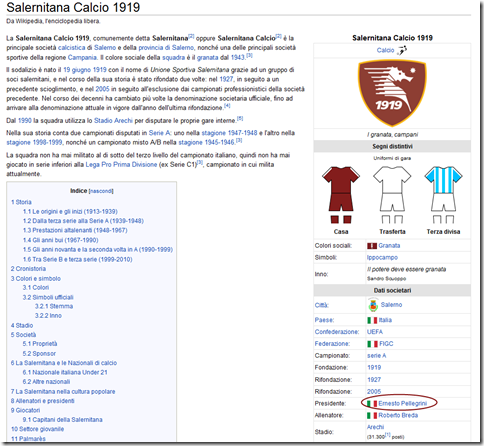 wikipedia salernitana pellegrini