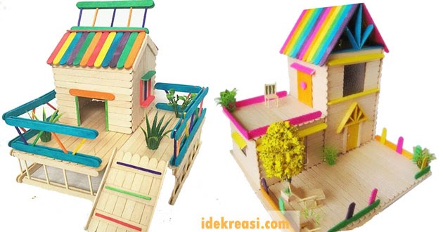 Kerajinan Tangan dari Stik Es Krim : Miniatur Rumah - Ide 