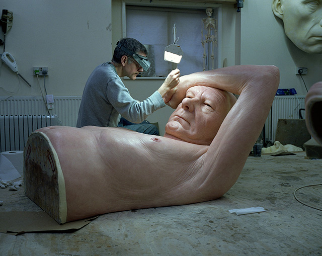 hyperrealistic sculpture by Ron Mueck