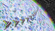 Free desktop wallpaper background 1366x768. Blue Planet with Visitors (alien invasion blue planet in space jpg free desktop background wallpaper gregvanderlaan)