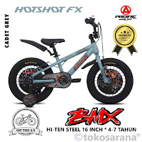 Sepeda BMX Anak Pacific Hotshot FX Ban Jumbo 16 Inci x 3,0 Inci 4-7 Tahun Hi-Ten Steel Fat Tire Kids Bike Premium Quality
