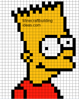 Minecraft Pixel Art Templates: Bart Simpson