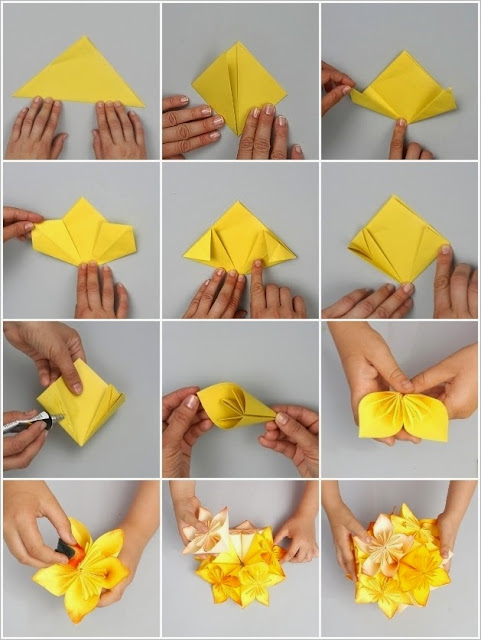 DIY Origami Flower Ball Idea 1