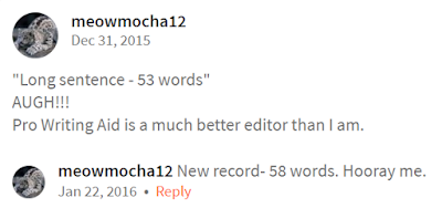 ProWritingAid pointing out a 58-word sentence. My not-so-impressive record.