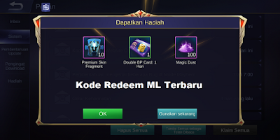 Kode Redeem Mobile Legends terbaru Maret 2020, kode redem ML, redeem code mobile legends, kode redeem ML tarbaru 2020. kode redem ml.