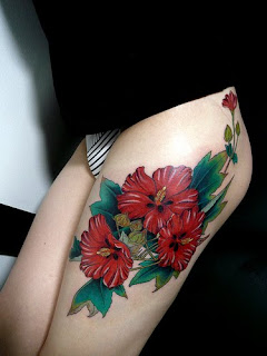 Flower Tattoos On Thigh for Women