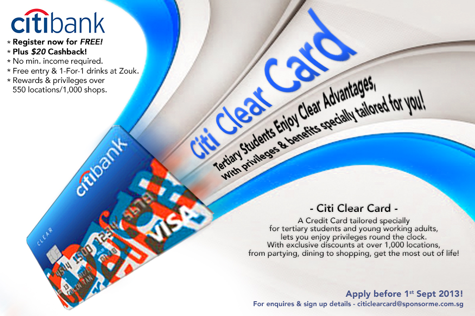 Citi Clear Card The First Credit Card That Requires No Minimum Income For Tertiary Students Mongabong