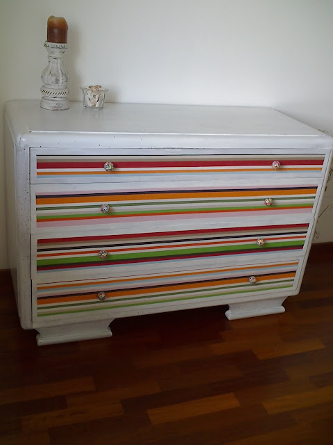 Old dresser turned new with Ikea fabric