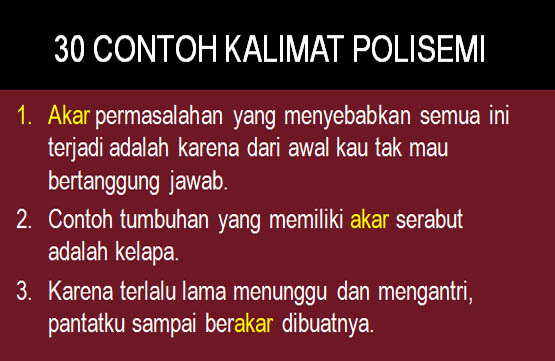 Contoh Kalimat Polisemi