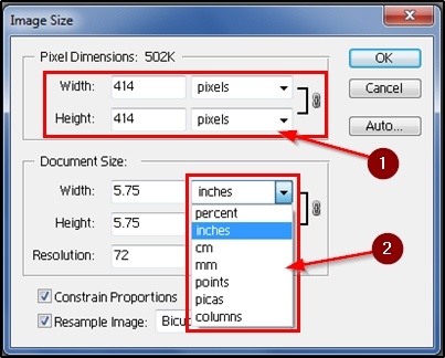 image ki height, width dale