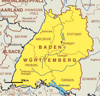 Baden-Württemberg Mapa de Ciudades