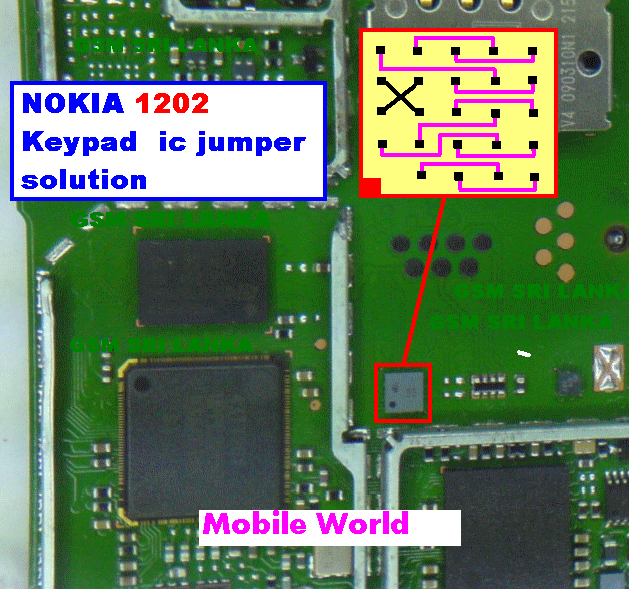 Sufi Telecom: Nokia 1202 KEYPAD IC JUMPER Solution