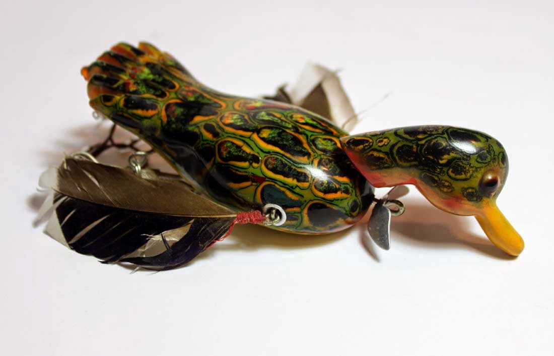 Bud Stewart wounded duck  Chance's Folk Art Fishing Lure Research
