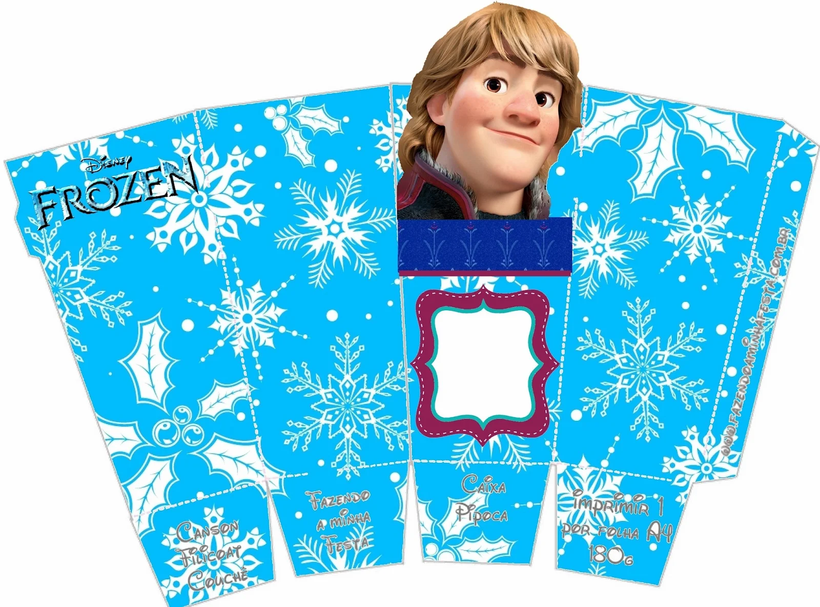 Frozen Kristoff Free Printable PopCorn Boxes.