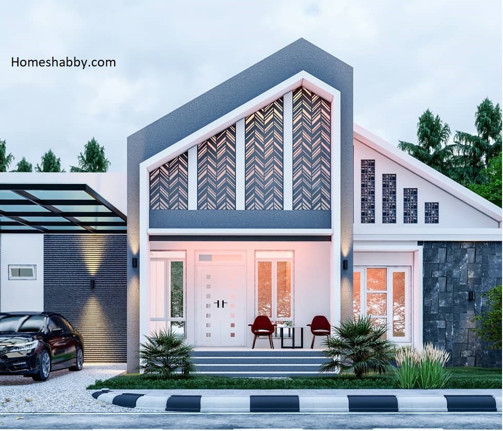 Desain Dan Denah Rumah Ukuran 15 X 20 M Konsep Tropical Modern Terdapat 4 Kamar Tidur Musholla Homeshabbycom Design Home Plans