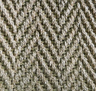 water reed carpet in herringbone pattern