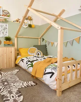 dinding kamar anak warna sage green