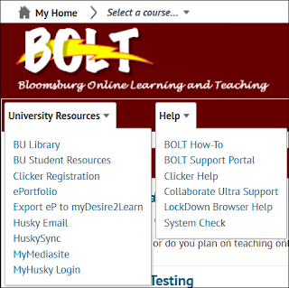 screenshot of University Resources and Help menus on My Home page coming May 19