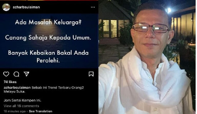 Muat Naik Hantaran Berbaur Sindiran, Azhar Sulaiman Dah Delete. Tapi Benda Dah Tersebar