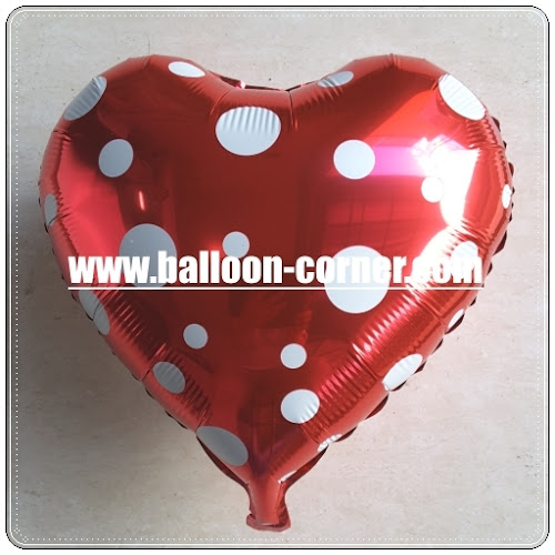 Balon Foil Hati Polkadot / Foil Love Polkadot