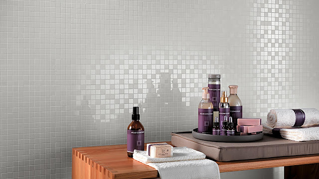 Tile design on wall with flexible patterns surfaces