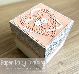 Exploding box wedding card meant to be stitched be mine stampin up