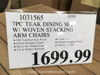 Deal for the 7 piece Teak Dining Set at Costco
